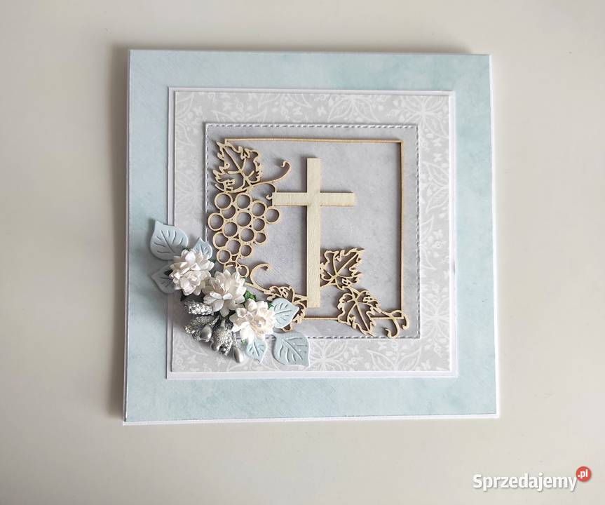 Kartka ręcznie robiona Komunia Święta handmade Rękodzieło Łódź