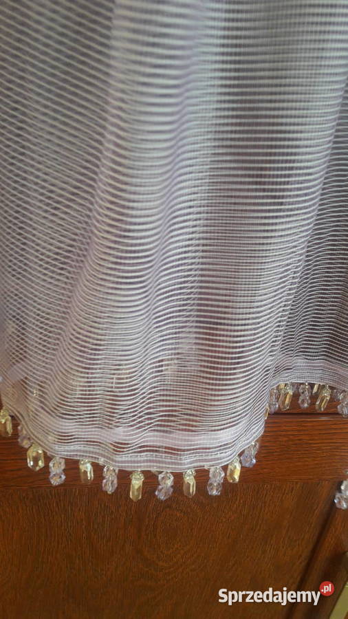 Wrzosowa siateczka z koralikami 95 x 98 gotowa Wystrój okien sprzedam