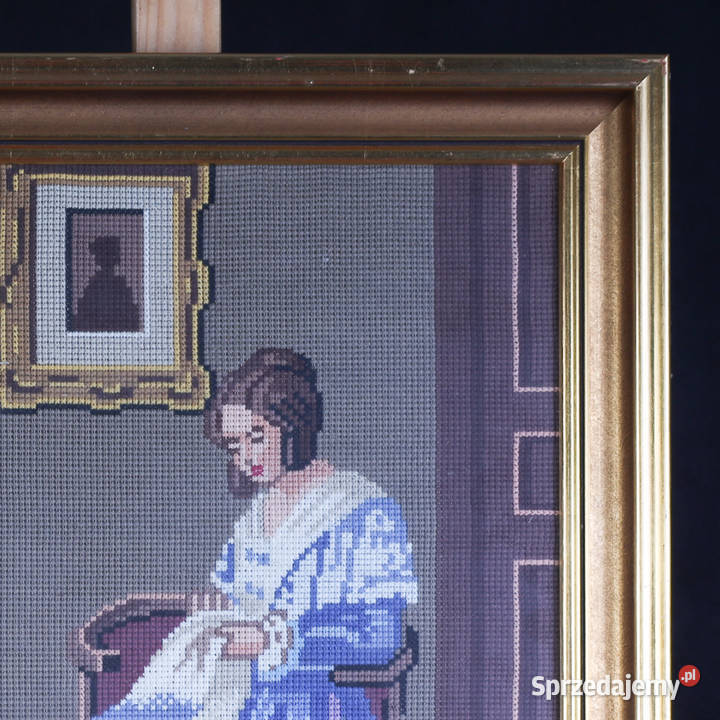 ARTexpert Obraz Haftowany Krzyżykiem Kobieta w