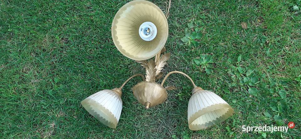 Żyrandol z lat 80 retro vinted pamiątka PRLna Lampy wiszące