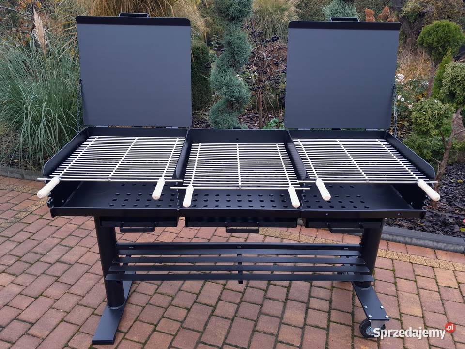 Gastronomiczny grill TRÓJKOMOROWY z POPIELNIKAMI Damasławek