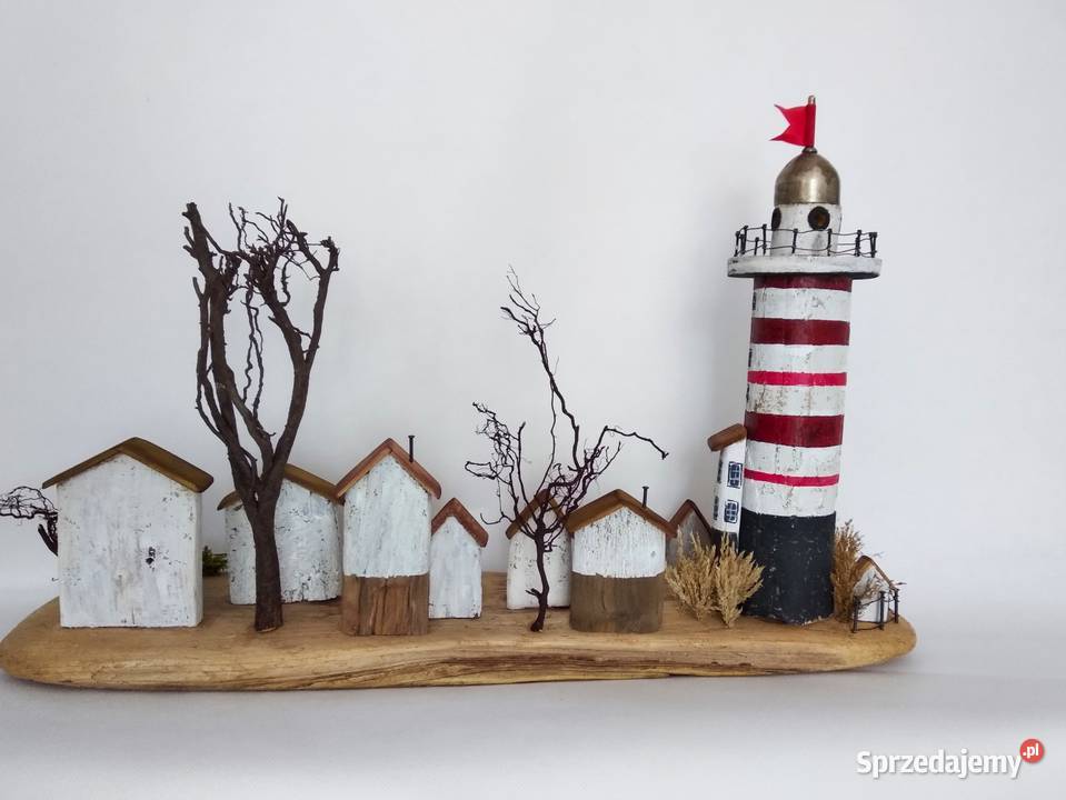 Dekoracja z drewna morskiego wspomnienie z wielokolorowy Wrocław