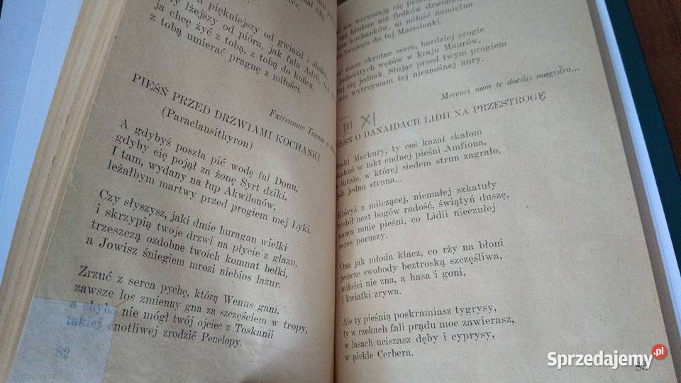 Pieśni cztery księgi ód i pieśń sekularna Horacy Rok wydania 1947 pomorskie Gdańsk sprzedam