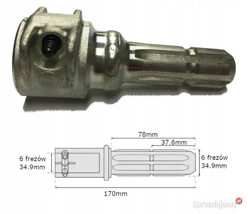 Adapter wałka WOM 6 frezów 349mm6 frezów 349mm Kamionna