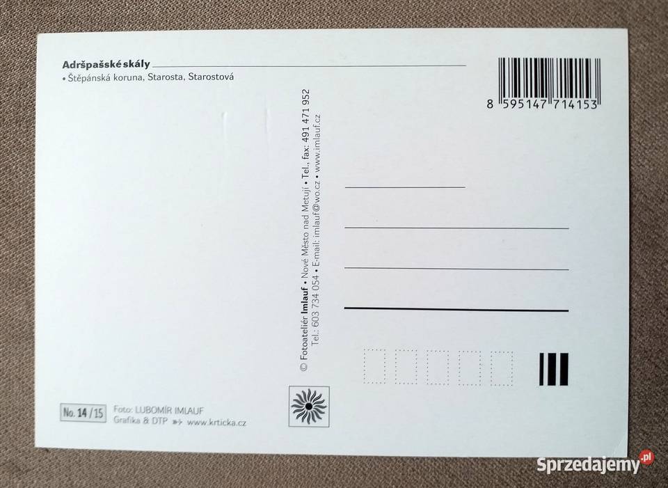 ADRSPASSKO TEPLICKE SKAŁY SKALNE MIASTO W Pocztówki i karty telefoniczne Piszczac