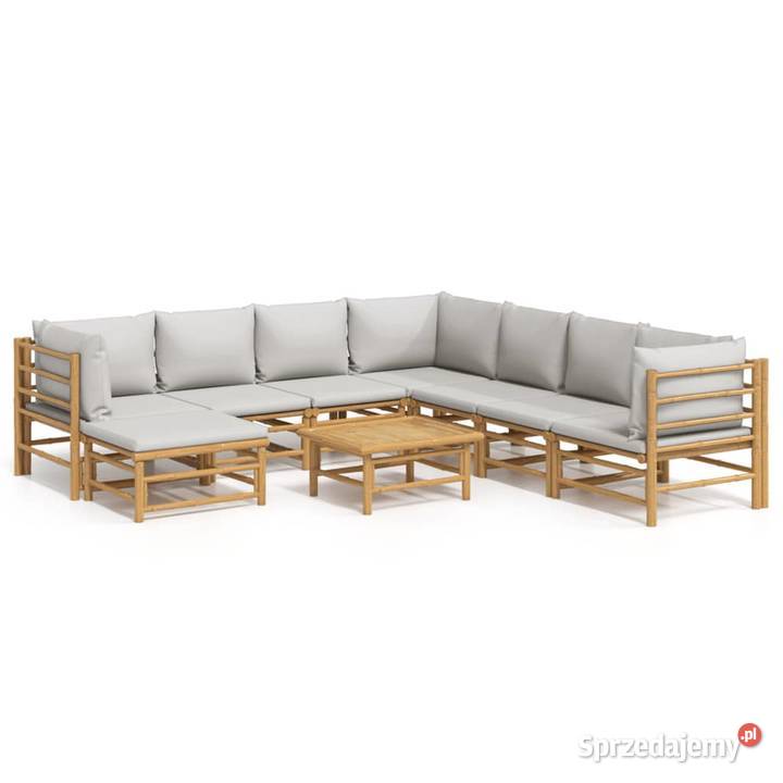 vidaXL 9cz zestaw mebli do ogrodu jasnoszare mazowieckie Warszawa