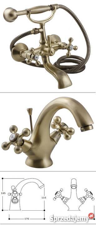 Bateria wannowa złota mosiądź bateria Akcesoria łazienkowe Białystok