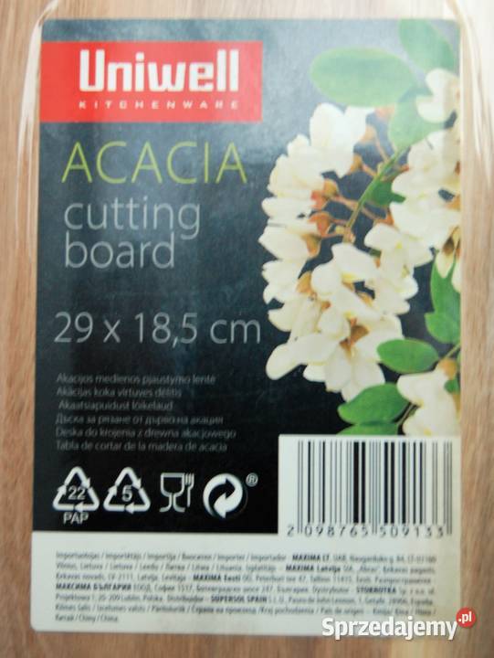 Akacjowa gruba deska do krojenia akacja Uniwell beżowy lubelskie Lublin