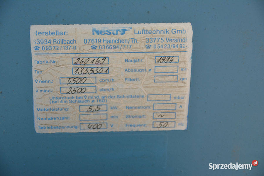 Wentylator 55kW Nestro małopolskie Kalwaria Zebrzydowska