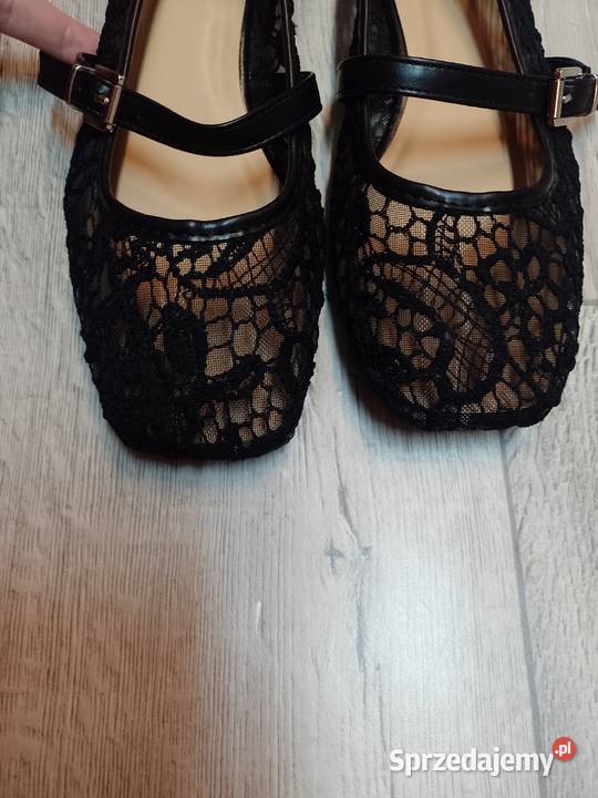 40 Czarne koronkowe baleriny wieczorowe z 25.5cm Kraków