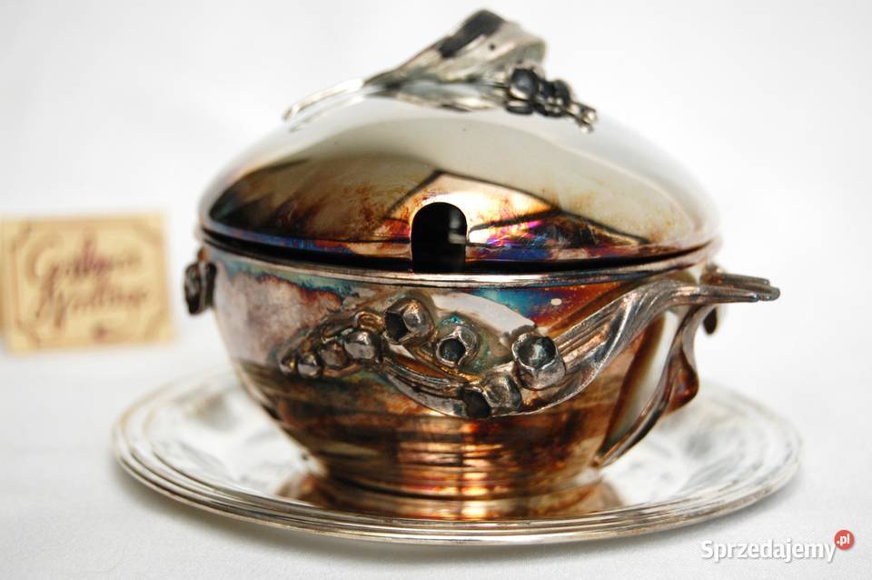 Posrebrzana cukiernica platerowana srebrem Lublin