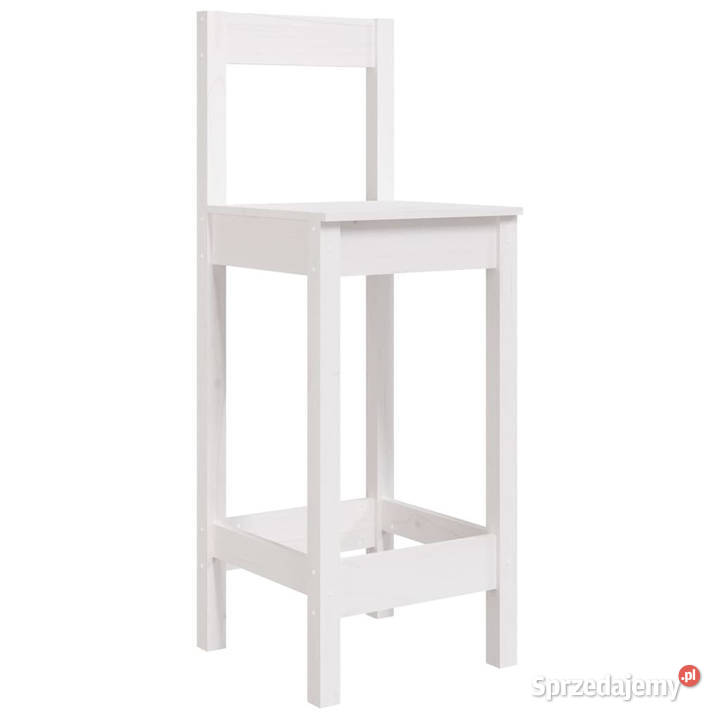Stołki barowe 2 białe 40x415x112 drewno sosnowe Krzesła Warszawa