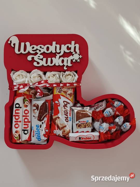 Pinobox w kształcie świątecznego buta zestaw Czekolady i czekoladki dolnośląskie Wrocław sprzedam