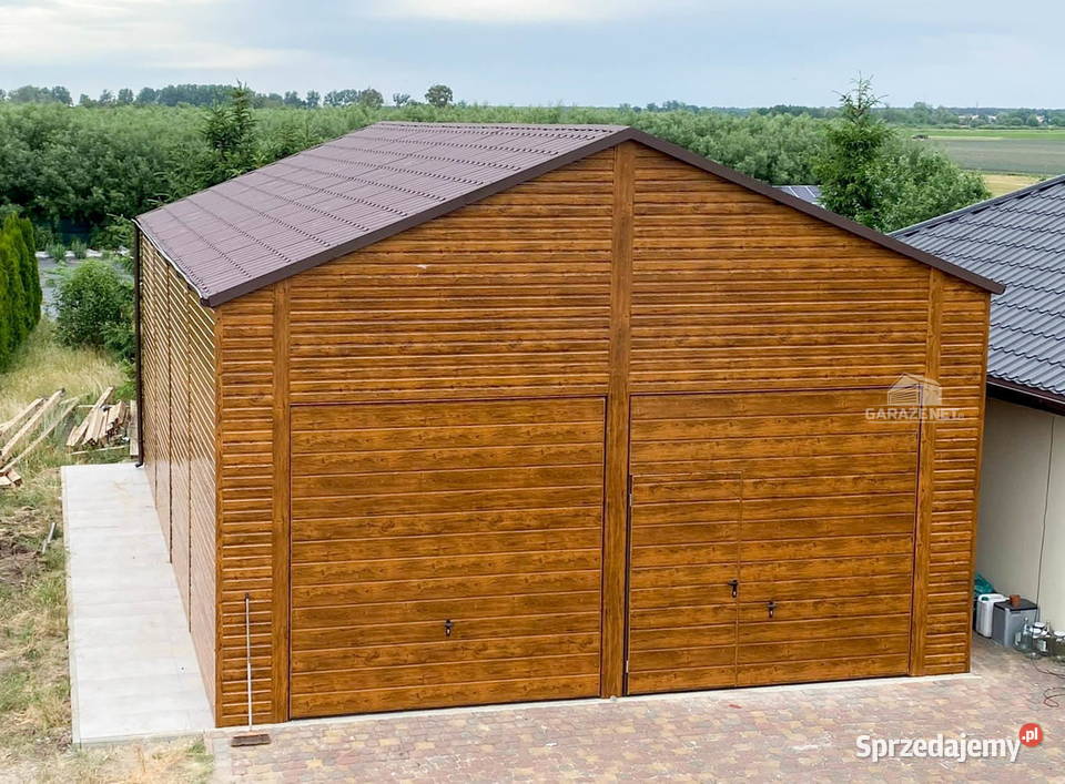 GARAŻ BLASZANY 7m x 12m 2x BRAMA DRZWI ORZECH Jelenia Góra