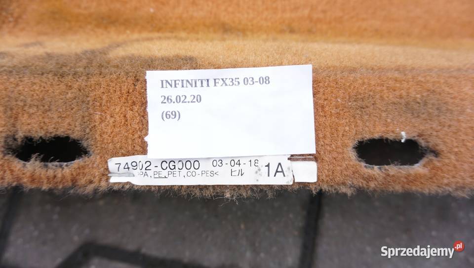 WYKŁADZINA PODŁOGI INFINITI FX35 FX45 0308 Nowy Tomyśl
