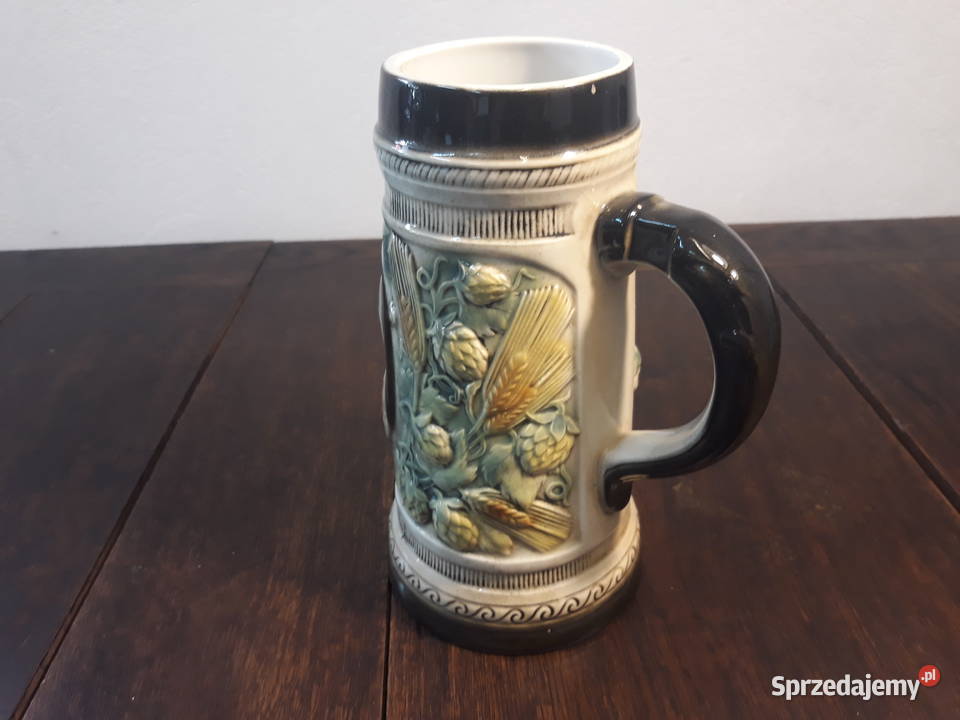 Kufel ceramiczny porcelana z uchem Sitzendorf Olkusz