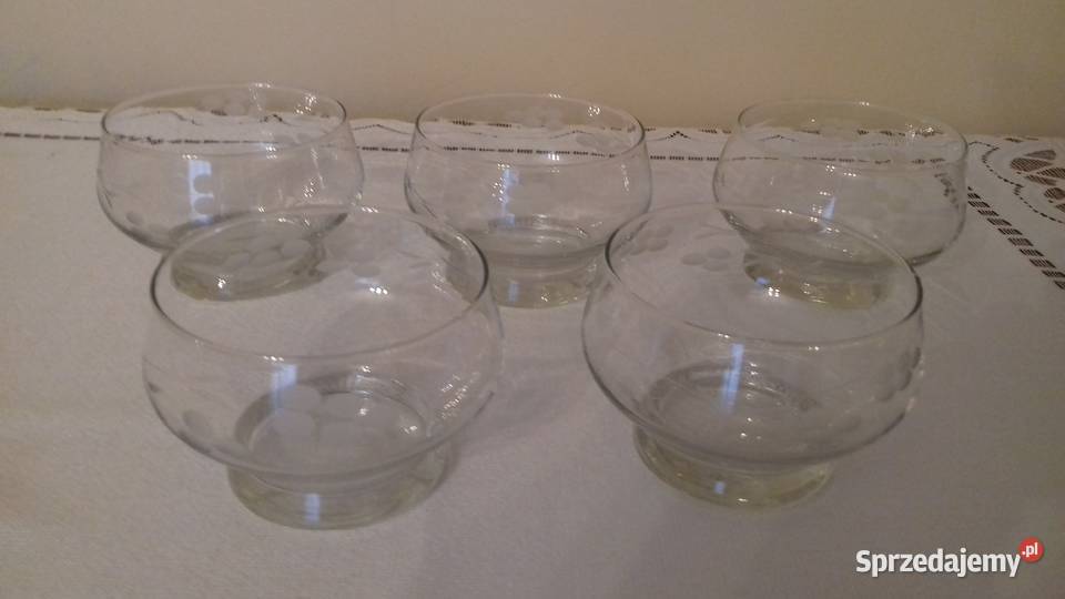 Salaterki szklane ze szlifem zestaw Vintage do Kraków sprzedam