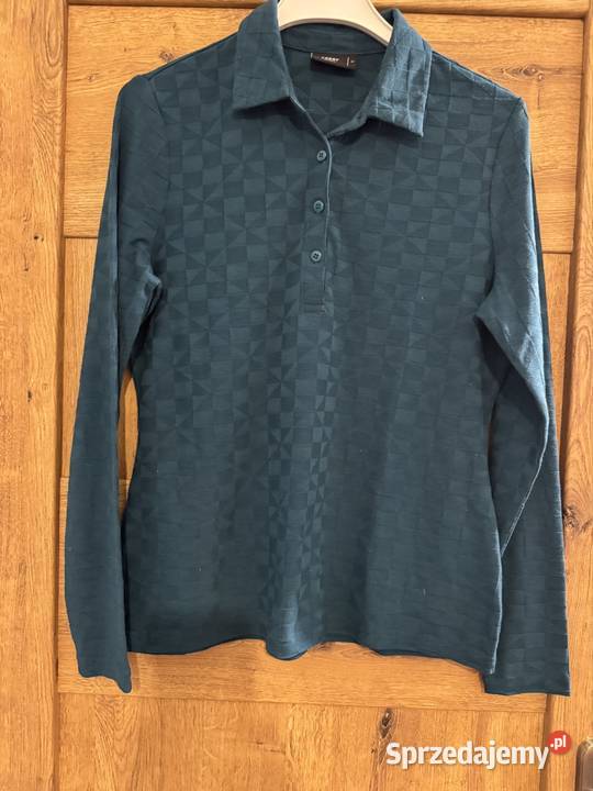 Koszula damska S Carry z kołnierzykiem zielona Inny materiał Częstochowa