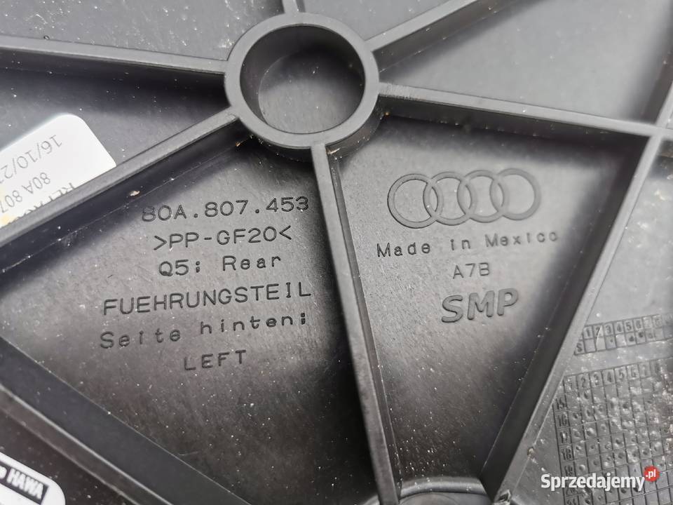 Ślizg mocowanie zderzaka tył tylnego audi q5 2 Rok produkcji 2021 Sieraków