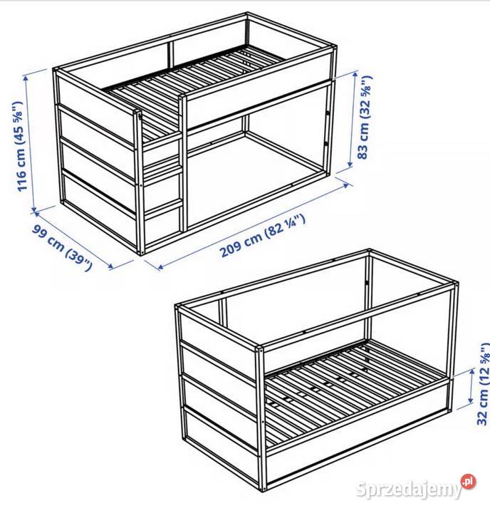 2w1 Łóżko Kura IKEA 90x200 116cm Łóżka i materace Częstochowa
