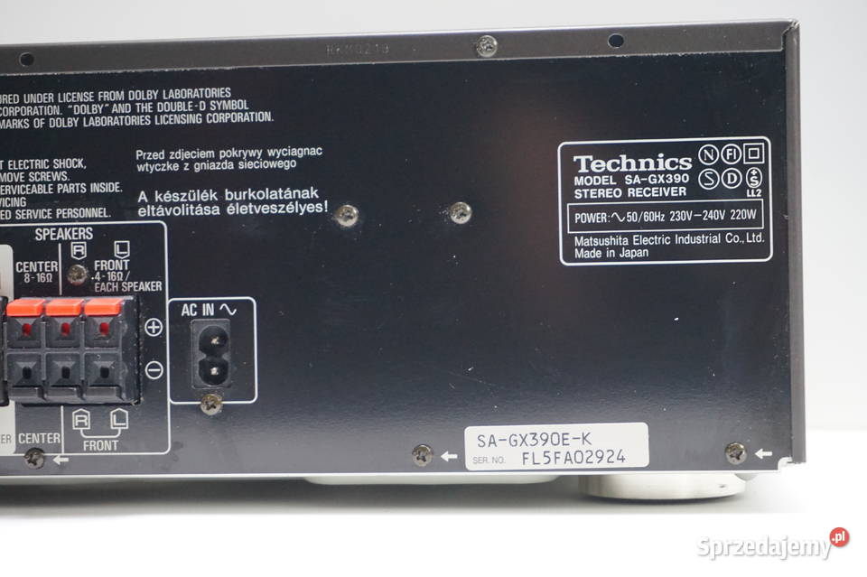 Amplituner Technics SAGX390 Sprawny Wysyłka Dąbrowa Tarnowska