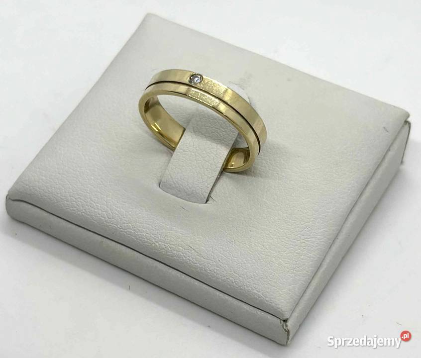 Złota Obrączka z Diamentem pr 585 32g R10 Elbląg sprzedam