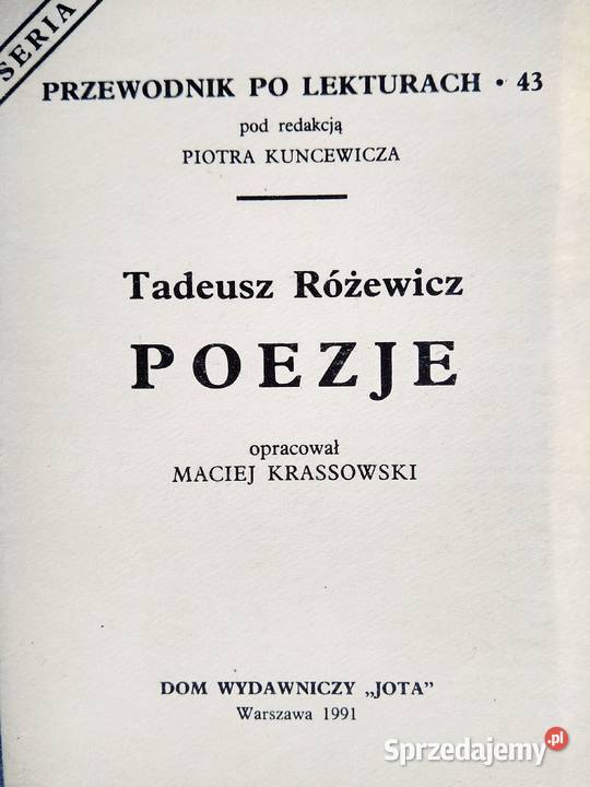 Poezje Różewicz biblioteki Warszawa księgarnie sprzedam