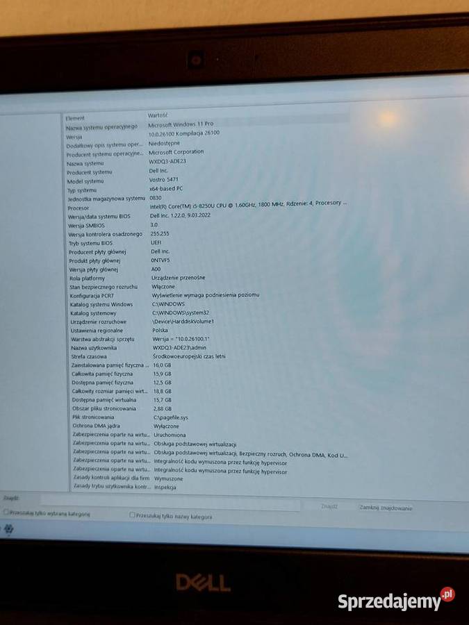 Laptop Dell Vostro 5471 14 i58250U 16gb RAM 256 250 Warszawa sprzedam