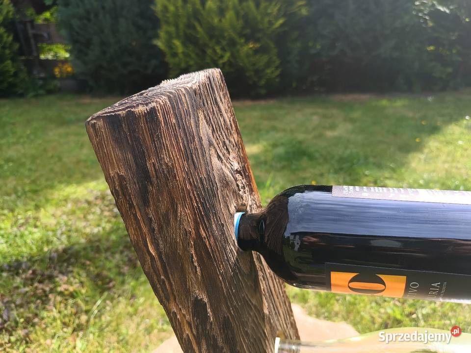 Stojak na wino drewniany deska driftwood Stojaki na wino Trzciel