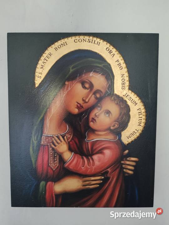 Piękna ikona z wizerunkiem Matki boskiej rady Łódź