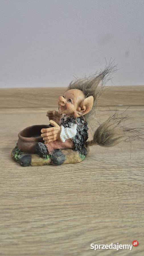 Gnom troll na tealighty figurka z garnkiem lata Figurki i rzeźby Gdańsk