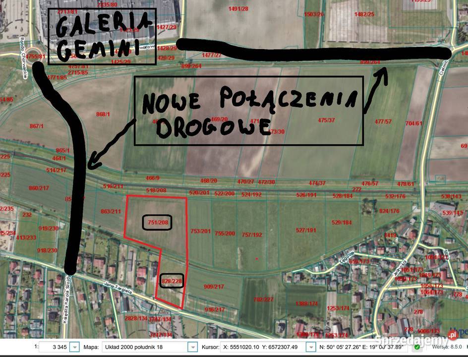 Działka komercyjna OUZ i usługowa Tychy