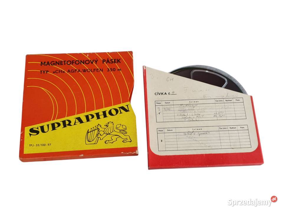 Stara taśma szpulkowa magnetofonowa SUPRAPHON CH Cieszyn