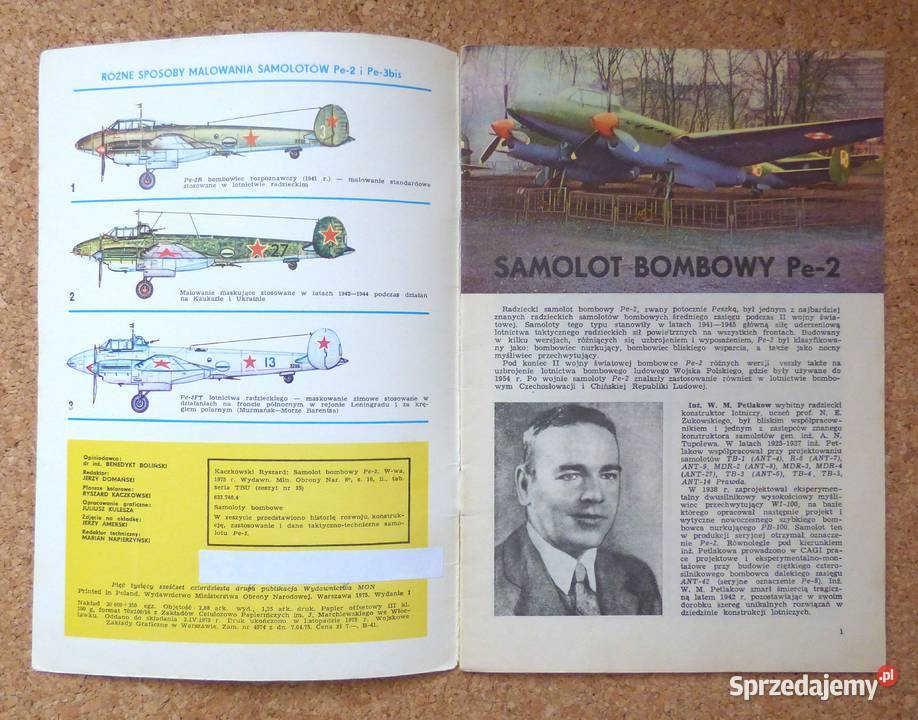 W Kaczkowski Samolot bombowy Pe2 militaria, broń, wojskowość Warszawa