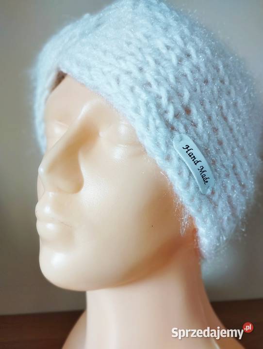 Damska biała szeroka opaska na głowę turban Olsztyn