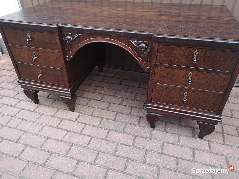 Biurko Dębowe Gabinetowe Unikatowe Stare Antyk Swarzędz