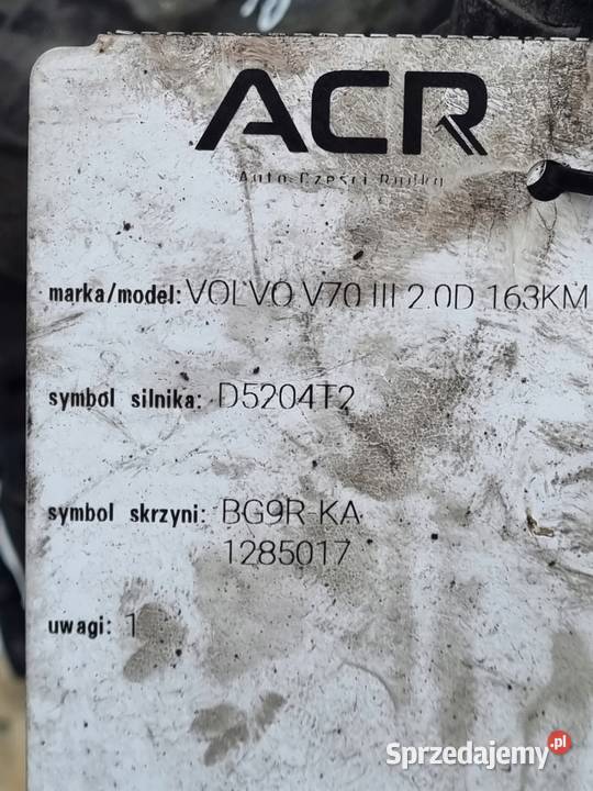 Volvo S60 II V60 20 D4 SKRZYNIA BIEGÓW manualna Rudka