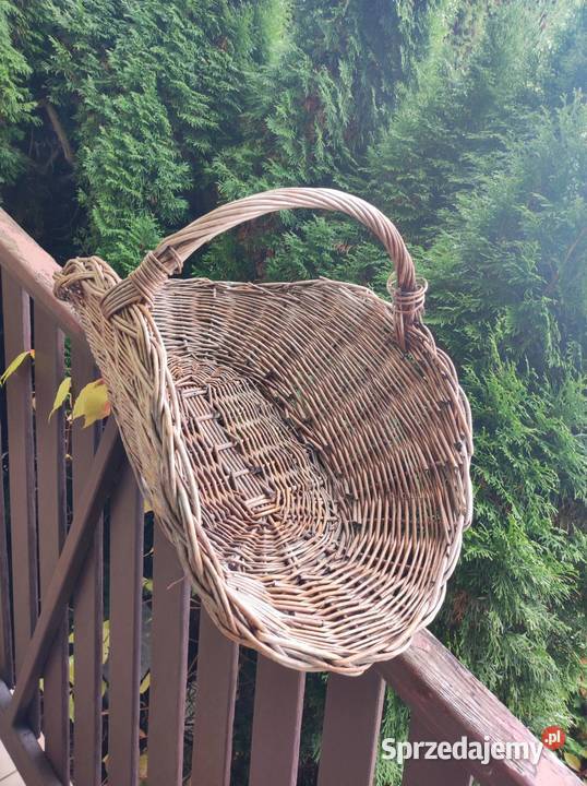 kosz wiklinowy duży na drewno wyposażene