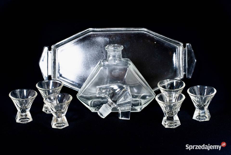 stary Zestaw do likieru alkoholu Stolzle Huta Warszawa