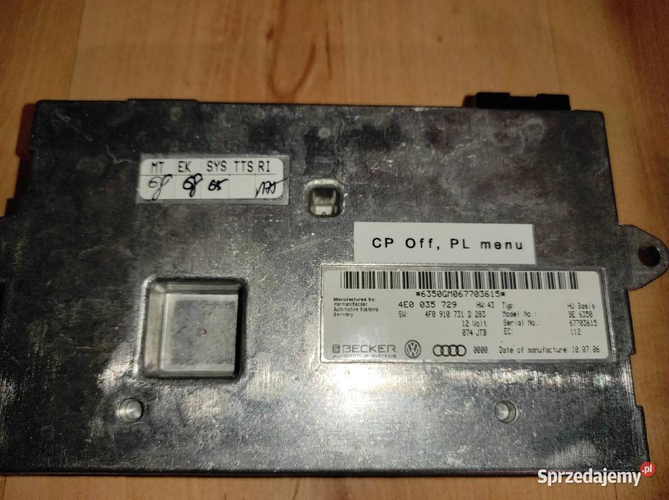 Audi A4 A5 A6 A8 Q7CP Off MMI2G4F0910731D osobowe