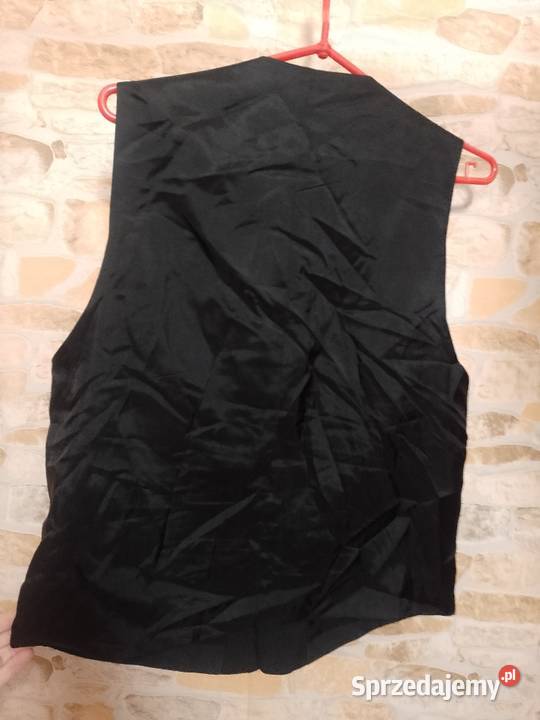 SM Czarna prążkowana kamizelka garniturowa z małopolskie Kraków