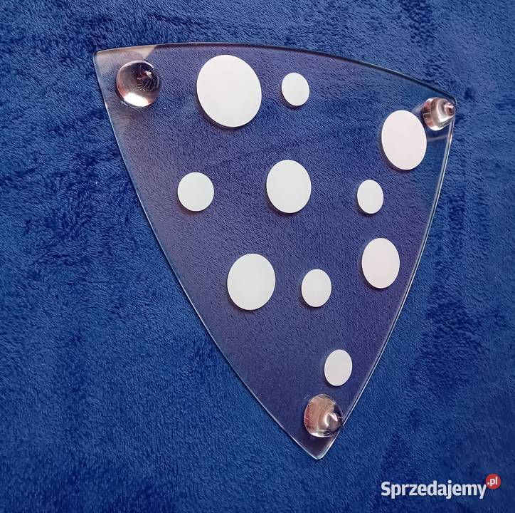 Trójkątna szklana patera do serów Vintage Koźminek