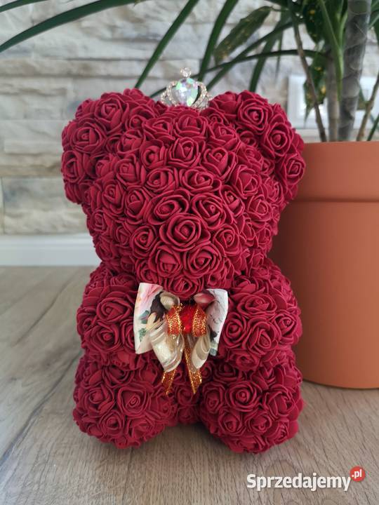 Miś z róż piankowych bordowy wys 25 Otrębusy