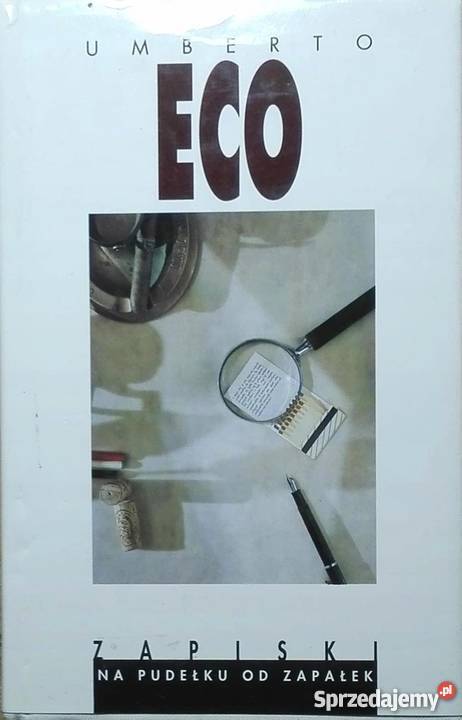ZAPISKI NA PUDEŁKU ZAPAŁEK ECO UMBERTO