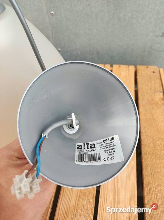 Lampa wisząca szklana alfa dawid zwis sufitowy łódzkie Podkałek