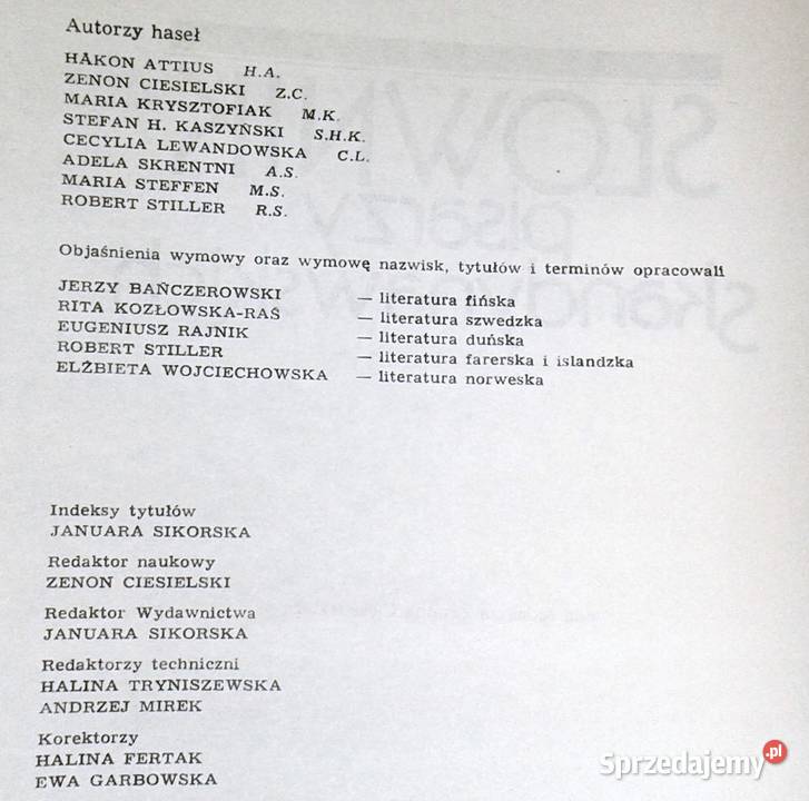 Słownik pisarzy skandynawskich Zenon Ciesielski Pozostałe Pozostałe Chełm