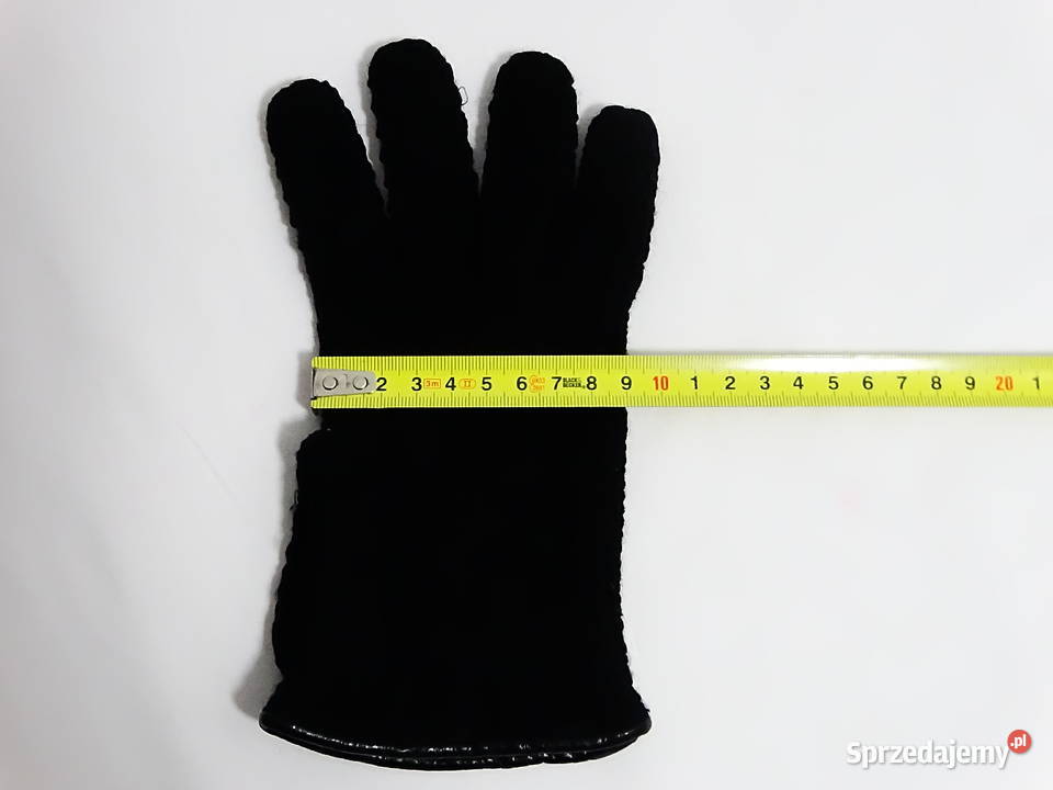 Rękawiczki zimowe damskie materiałowe czarne SM Biłgoraj