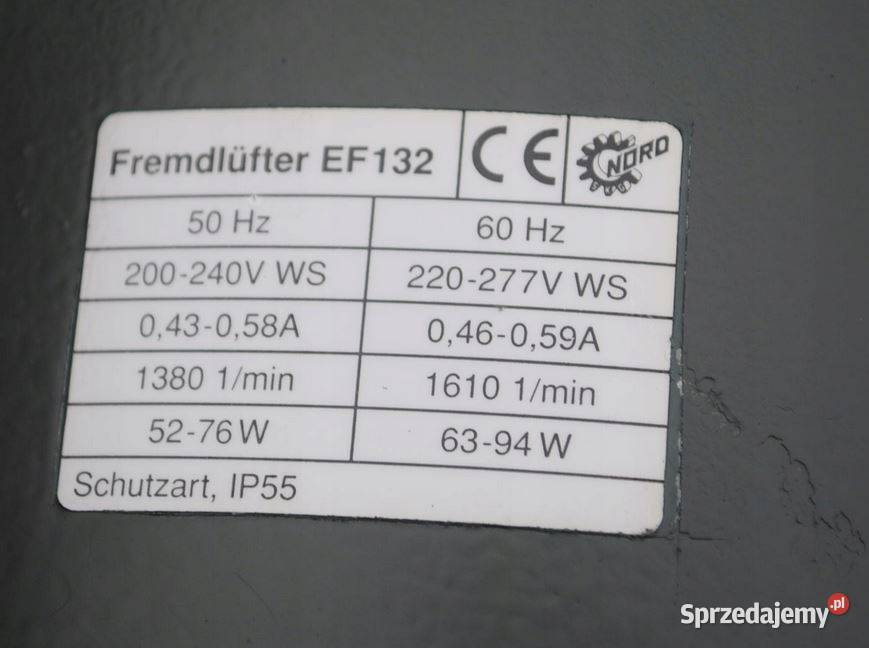 Obce chłodzenie Wentylator osiowy 76W 1380obrmin Kargowa