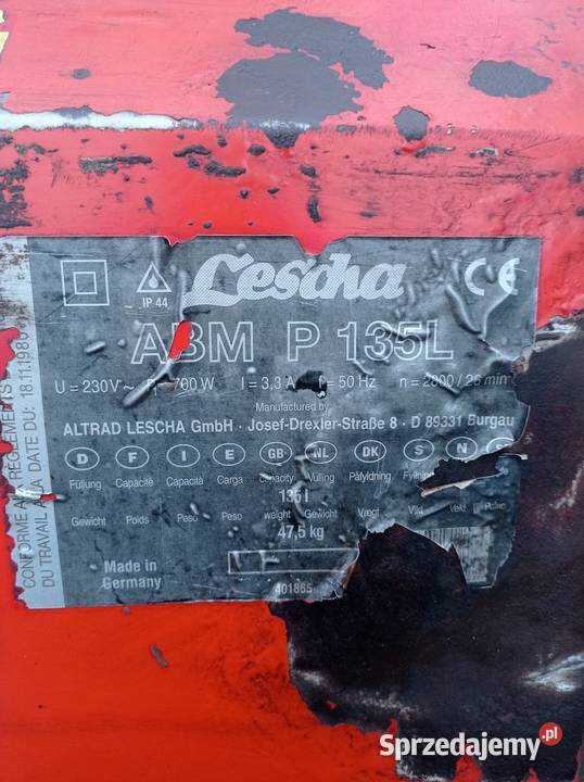 Betoniarka Lescha 135 litry Lubycza Królewska