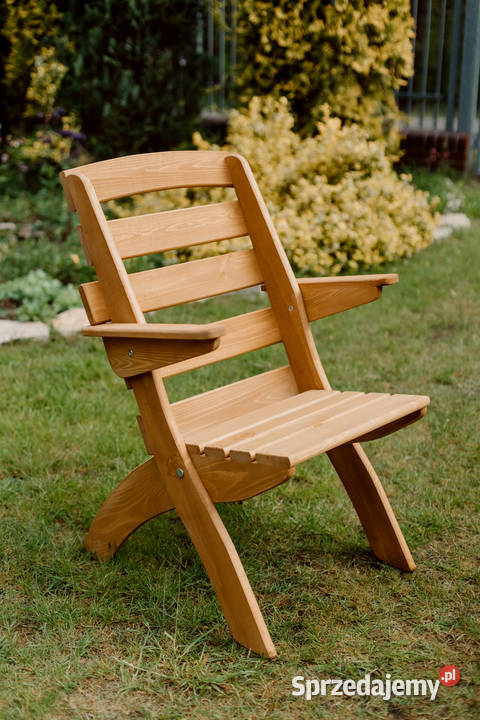 Krzesło ogrodowe drewniane składane, tarasowe typ X wersja 2